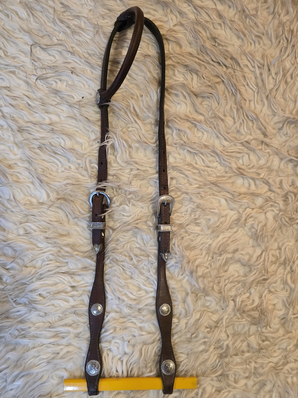 Vintage Circle Y Arabian Bridle With Silver